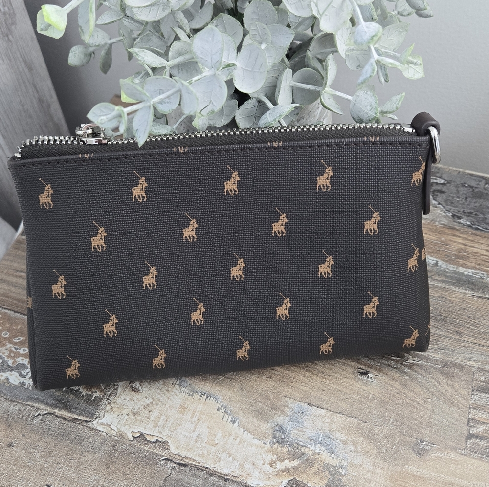 Polo Brown And Tan Cosmetic Bag
